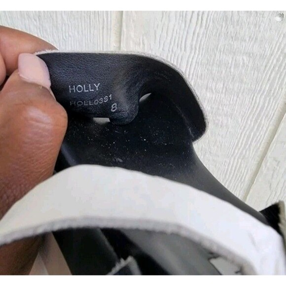 Steve Madden  platform sandals wht/blk/tan wmns sz 8 - Picture 6 of 7